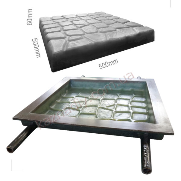 Форма для тротуарной плитки, камень,500х60мм