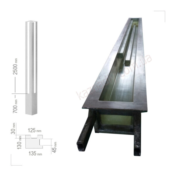Форма Для Кутового Стовпа На 5 Секцій, Перетин 130х130мм